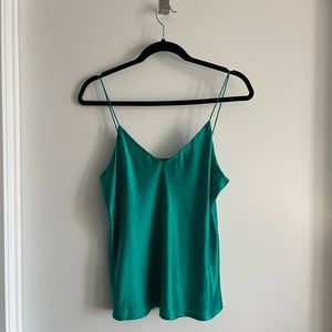 Alfred Sung 100% Silk Tank in Teal